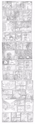 Size: 1024x3591 | Tagged: safe, artist:felixattchar, imported from derpibooru, applejack, fluttershy, pinkie pie, princess celestia, princess luna, rainbow dash, rarity, twilight sparkle, alicorn, earth pony, human, pegasus, unicorn, aperture science, breaking the fourth wall, cave johnson, combustible lemon, comic, crossover, food, glowing, glowing horn, horn, horned humanization, humanized, lemon, magic, mane six, monochrome, pinkamena diane pie, pinkie being pinkie, portal, portal (valve), traditional art, winged humanization, wings