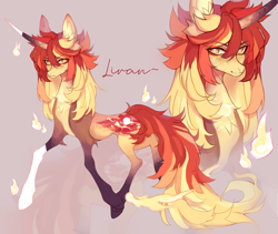 Size: 2212x1866 | Tagged: safe, artist:vitani, imported from derpibooru, oc, oc only, pony, unicorn, chest fluff, curved horn, ear fluff, female, horn, mare, solo, unshorn fetlocks