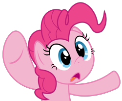 Size: 4234x3485 | Tagged: safe, artist:sketchmcreations, imported from derpibooru, pinkie pie, earth pony, pony, season 6, the gift of the maud pie, awestruck, female, looking at something, mare, my little pony, open mouth, simple background, solo, transparent background, vector