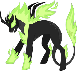 Size: 1130x1041 | Tagged: safe, artist:shortbred, imported from derpibooru, oc, oc only, changeling, kirin, feral, fusion:queen chrysalis, fusion:rain shine, solo