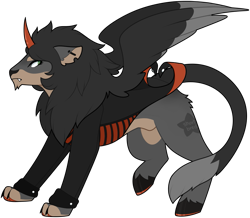 Size: 919x800 | Tagged: safe, artist:shortbred, imported from derpibooru, oc, oc only, hybrid, sphinx, feral, fusion:king sombra, fusion:sphinx, solo