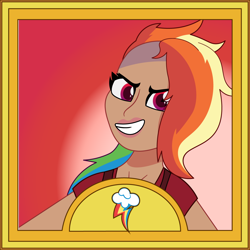 Size: 1200x1200 | Tagged: safe, artist:prixy05, imported from derpibooru, rainbow dash, human, bust, humanized, portrait, solo