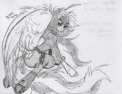 Size: 1280x990 | Tagged: safe, artist:raychelrage, imported from derpibooru, oc, oc only, oc:rachel rage, pegasus, pony, solo, traditional art