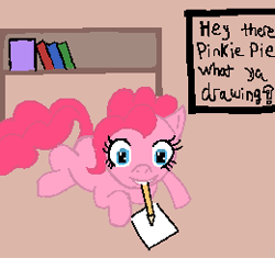 Size: 260x244 | Tagged: safe, artist:just_a_nerd, imported from derpibooru, pinkie pie, earth pony, colored, dialogue, digital art, pixel art, redraw