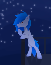 Size: 1260x1603 | Tagged: safe, artist:cotarsis, imported from derpibooru, oc, oc:aurora ise, pony, looking at you, night, solo, stars