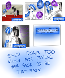 Size: 1000x1200 | Tagged: safe, artist:hewhoerasesmost, imported from derpibooru, dj pon-3, octavia melody, vinyl scratch, earth pony, unicorn, comic:beethoven virus, comic, female, horn, lesbian, scratchtavia, shipping, speech bubble