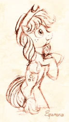 Size: 1936x3389 | Tagged: safe, artist:equmoria, imported from derpibooru, earth pony, pony, applejack (g5 concept leak), g5 concept leaks, sketch, traditional art