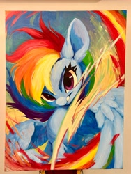 Size: 3024x4032 | Tagged: safe, artist:tinybenz, imported from derpibooru, rainbow dash, pegasus, pony, oil painting, solo, traditional art