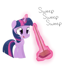 Size: 2396x2412 | Tagged: safe, artist:lazymunchlax, imported from derpibooru, twilight sparkle, alicorn, pony, the saddle row review, broom, female, magic, my little pony, simple background, solo, sweeping, sweepsweepsweep, telekinesis, transparent background, twilight sparkle (alicorn), twilight sweeple