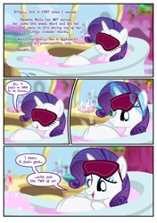 Size: 1600x2270 | Tagged: safe, artist:flash equestria photography, imported from derpibooru, rarity, pony, unicorn, fanfic:short stories with pregnant ponies, 4 panel comic, bathroom, bathtub, belly, belly button, big belly, bubble, bubble bath, comic, commission, cute, dialogue, emanata, exclamation point, fanfic, fanfic art, female, hooves on belly, horn, kicking, looking at belly, looking at self, looking at someone, lying down, magic, magic aura, mare, on back, outie belly button, partially submerged, preggity, pregnant, raribetes, sensibly-proportioned pregnancy, show accurate, sleep mask, solo, story included, talking to herself, telekinesis, text