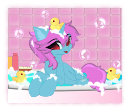 Size: 4809x4026 | Tagged: safe, artist:烈日之心, imported from derpibooru, oc, oc only, oc:柒染, alicorn, bird, duck, alicorn oc, bathroom, horn, wings