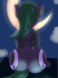 Size: 1800x2400 | Tagged: safe, artist:cosmonaut, imported from derpibooru, oc, oc only, oc:ivy, bat pony, pony, both cutie marks, butt, female, plot, solo, wide hips