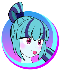 Size: 2656x3114 | Tagged: safe, artist:trainbang, imported from derpibooru, sonata dusk, equestria girls, :p, blushing, cute, female, solo, sonatabetes, tongue out