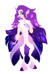 Size: 4263x5917 | Tagged: safe, artist:gigason, imported from derpibooru, oc, oc:avant garde, hybrid, absurd resolution, interspecies offspring, magical lesbian spawn, offspring, parent:captain celaeno, parent:rarity, simple background, solo, transparent background