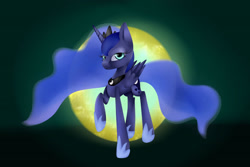 Size: 3000x2000 | Tagged: safe, artist:sleepicookie, imported from derpibooru, princess luna, pony, moon, solo