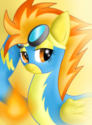 Size: 1910x2598 | Tagged: safe, artist:pikashoe90, imported from derpibooru, spitfire, pegasus, clothes, female, goggles, solo, uniform, wonderbolts uniform