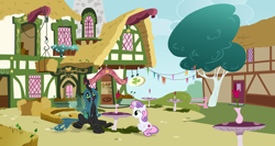 Size: 2030x1076 | Tagged: artist needed, safe, anonymous artist, artist:gwennie-chan, artist:konylice, artist:spier17, imported from derpibooru, queen chrysalis, sweetie belle, changeling, changeling queen, pony, unicorn, cafe, chrysa-belle, crack shipping, cute, cutealis, date, diasweetes, duo, female, filly, foal, horn, lesbian, looking at each other, looking at someone, open mouth, open smile, shipping, sitting, smiling, smiling at each other, table