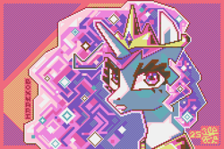 Size: 1920x1280 | Tagged: safe, artist:boxwari, imported from derpibooru, princess celestia, alicorn, pony, bust, digital art, female, looking at you, mare, pixel art, signature, solo