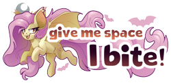 Size: 7064x3432 | Tagged: safe, artist:cutepencilcase, imported from derpibooru, fluttershy, bat pony, pony, bat ponified, bumper sticker, flutterbat, race swap, simple background, solo, transparent background