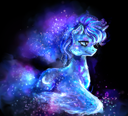 Size: 1374x1246 | Tagged: safe, artist:elkaart, imported from derpibooru, princess luna, alicorn, crystal pony, pony, alternate hairstyle, crystallized, female, solo