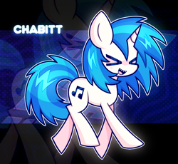 Size: 1318x1214 | Tagged: safe, artist:chabitt4, imported from derpibooru, dj pon-3, vinyl scratch, pony, unicorn, ><, eyes closed, female, horn, mare, open mouth, solo, walking, zoom layer