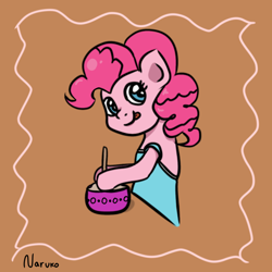 Size: 1280x1280 | Tagged: safe, artist:wrath-marionphauna, imported from derpibooru, pinkie pie, :p, bowl, cooking, dough, solo, tongue out