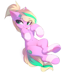 Size: 3364x3856 | Tagged: safe, alternate version, artist:empress-twilight, imported from derpibooru, oc, oc only, oc:emerald bubble, earth pony, pony, :p, belly, belly button, blushing, cheek fluff, chest fluff, clothes, commission, cute, ear fluff, eye clipping through hair, eyebrows, eyebrows visible through hair, female, flower, flower in hair, leg fluff, leg warmers, mare, simple background, smiling, solo, tail, tongue out, transparent background, two toned mane, two toned tail, underhoof, ych result