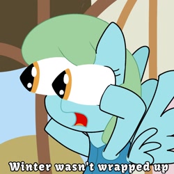 Size: 1280x1280 | Tagged: safe, artist:cosmicwaves35, imported from derpibooru, wind chill, pegasus, winter wrap up, big eyes, my little pony, not again, not suprised, solo