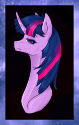 Size: 1259x2000 | Tagged: safe, artist:kurppi, imported from derpibooru, twilight sparkle, pony, unicorn, bust, horn, portrait, solo