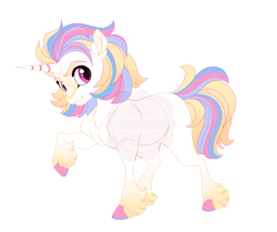 Size: 4614x3865 | Tagged: safe, artist:gigason, imported from derpibooru, oc, oc only, oc:buck beat, pony, unicorn, absurd resolution, female, horn, magical lesbian spawn, mare, obtrusive watermark, offspring, parent:applejack, parent:vinyl scratch, parents:vinyljack, simple background, solo, transparent background, watermark