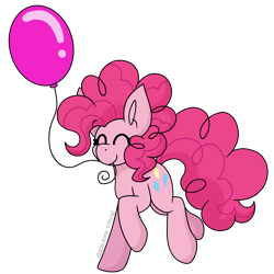 Size: 3000x3000 | Tagged: safe, artist:nordicgoat, imported from derpibooru, pinkie pie, earth pony, pony, balloon, cute, diapinkes, female, mare, mouth hold, solo, that pony sure does love balloons