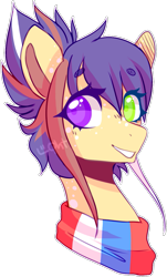 Size: 669x1110 | Tagged: safe, artist:amiicommissions, imported from derpibooru, oc, oc:cookie, pony, bust, heterochromia, portrait, simple background, solo, transparent background