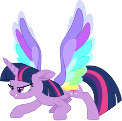 Size: 3036x3000 | Tagged: safe, artist:cloudy glow, imported from derpibooru, twilight sparkle, alicorn, colored wings, female, multicolored wings, my little pony, my little pony: rainbow roadtrip, rainbow wings, simple background, solo, transparent background, twilight sparkle (alicorn), vector, wings