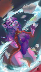 Size: 2160x3840 | Tagged: safe, artist:rzakabro, imported from derpibooru, twilight sparkle, alicorn, human, unicorn, book, horn, humanized, magic, telekinesis, twilight sparkle (alicorn)