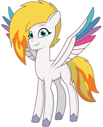 Size: 3843x4731 | Tagged: safe, artist:nguyendeliriam, imported from derpibooru, zipp storm, pegasus, pony, alternate hairstyle, colored wings, female, g5, high res, implied flare, mane swap, mare, multicolored wings, my little pony: tell your tale, simple background, solo, spread wings, transparent background, wings