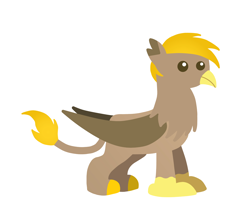 Size: 8000x7000 | Tagged: safe, artist:freestadiumtix, imported from derpibooru, oc, oc only, oc:pad, griffon, pony, absurd resolution, griffon oc, pointy ponies, simple background, solo, tail, yellow mane