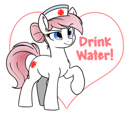 Size: 4855x4424 | Tagged: safe, artist:derpydoodesigns, artist:derpydooreviews, imported from derpibooru, nurse redheart, earth pony, pony, absurd resolution, female, heart, mare, raised hoof, simple background, solo, sticker, text, transparent background