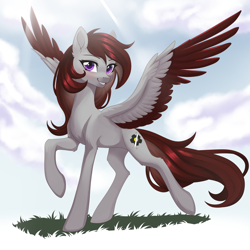 Size: 2872x2872 | Tagged: safe, artist:sierraex, imported from derpibooru, oc, oc only, pegasus, pony, concave belly, pegasus oc, slender, solo, thin, wings