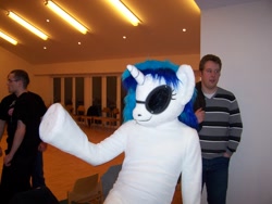 Size: 2304x1728 | Tagged: safe, artist:atalonthedeer, imported from derpibooru, dj pon-3, vinyl scratch, human, 2013, fursuit, indoors, irl, irl human, photo, ponysuit, solo focus, wwu