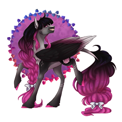 Size: 1800x1800 | Tagged: safe, artist:momchi-momichi, imported from derpibooru, oc, oc:shade peony, pegasus, pony, art trade, colored wings, female, gradient wings, mare, simple background, solo, transparent background, wings