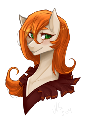 Size: 2480x3507 | Tagged: safe, artist:mscootaloo, imported from derpibooru, oc, oc only, oc:shimmering song, earth pony, pony, bust, female, frilly, singer, solo, solo female