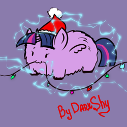 Size: 2048x2048 | Tagged: safe, artist:darkshy, imported from derpibooru, twilight sparkle, alicorn, pony, bread, commission, electricity, fluffy, food, my little pony, newbie artist training grounds, signature, too dumb to live, twilight sparkle (alicorn), ych result, your character here