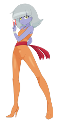 Size: 2179x4625 | Tagged: safe, artist:batipin, imported from derpibooru, limestone pie, human, equestria girls, 2d, bangs, card, cats eye, clothes, equestria girls-ified, fangs, female, leotard, looking at you, smiling, smiling at you