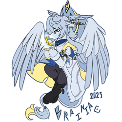 Size: 1400x1400 | Tagged: safe, artist:brainiac, imported from derpibooru, pegasus, pony, angel, crossover, fanart, honkai: star rail, male, ponified, signature, simple background, solo, stallion, sunday, transparent background