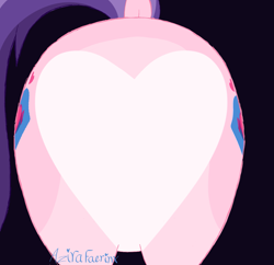 Size: 1519x1472 | Tagged: safe, artist:azira faerinx, imported from derpibooru, oc, pony, unicorn, butt, dock, heart butt, horn, pink coat, purple hair, purple mane, rear view, tail, unicorn oc