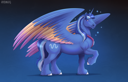 Size: 5570x3576 | Tagged: safe, artist:jenery, imported from derpibooru, oc, oc only, alicorn, horse, alicorn oc, horn, solo, wings