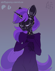 Size: 1226x1600 | Tagged: safe, artist:airfly-pony, imported from derpibooru, anthro, unicorn, 2021, female, horn, latex, latex mask, latex suit, oc name needed, patreon, patreon reward