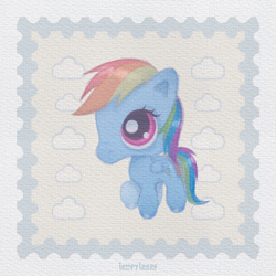 Size: 1500x1500 | Tagged: safe, artist:lompyloops, imported from derpibooru, rainbow dash, pegasus, pony, female, littlest pet shop, mare, solo, style emulation