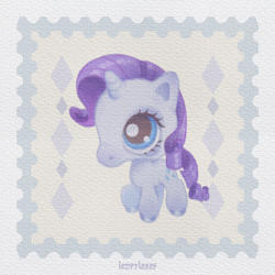 Size: 1500x1500 | Tagged: safe, artist:lompyloops, imported from derpibooru, rarity, pony, unicorn, female, horn, littlest pet shop, mare, solo, style emulation