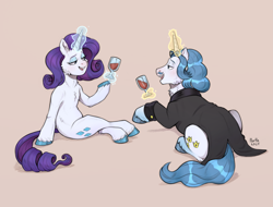 Size: 3693x2808 | Tagged: safe, artist:birdoffnorth, imported from derpibooru, fancypants, rarity, pony, unicorn, duo, horn